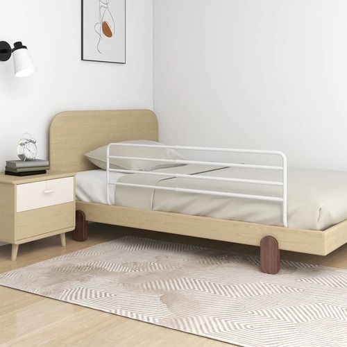 Toddler Safety Bed Rail White (76-137)x55 cm Iron