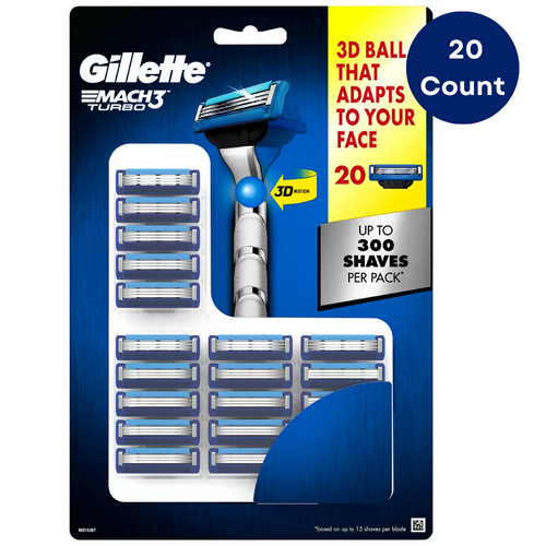 Gillete Mach 3 Turbo 20 Pack Replacement Blade Cartridges