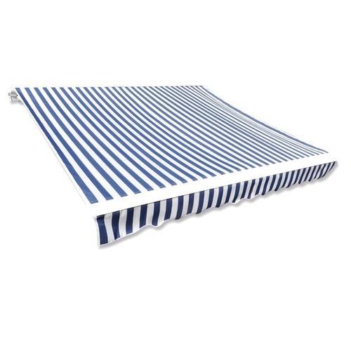 Awning Top Sunshade Canvas Blue & White 3 x 2.5m