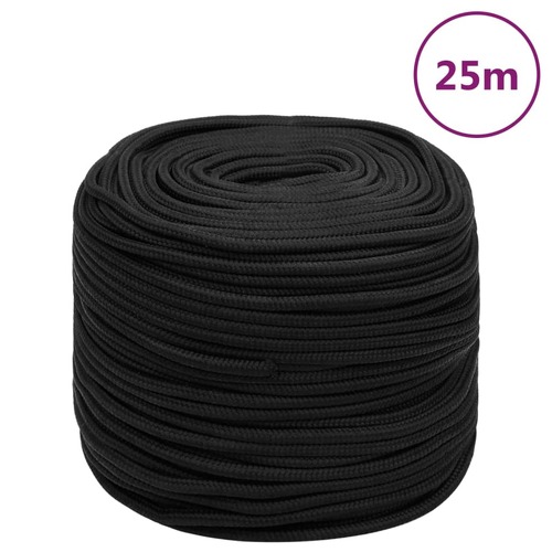 Boat Rope Full Black 8 mm 25 m Polypropylene