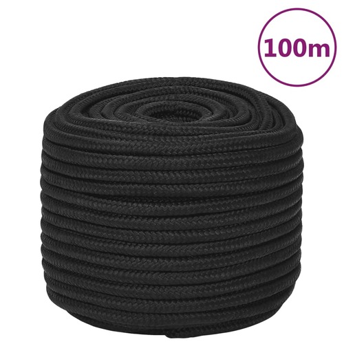 Boat Rope Full Black 12 mm 100 m Polypropylene