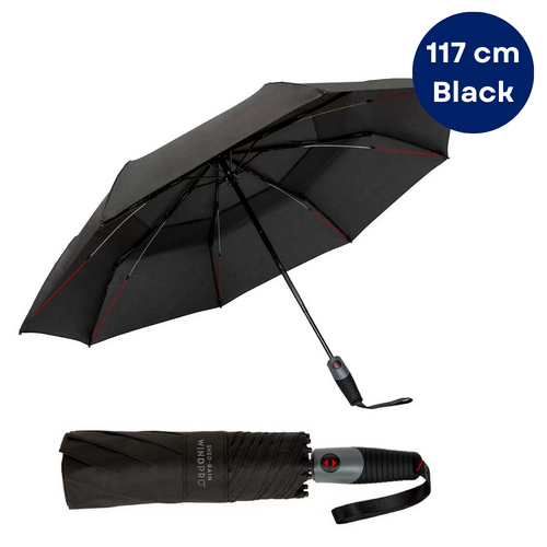 WindPro Automatic Umbrella 117cm Windproof Folding Auto Open & Close UPF 50+