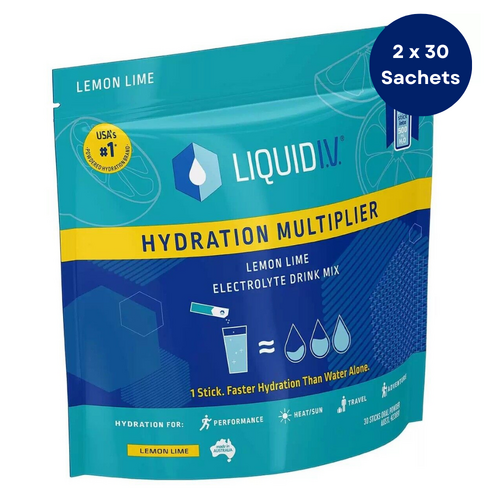 Liquid IV Electrolyte Re Hydration Drink Mix 60 Sachets Makes 30L Citrus Flavour Vegan