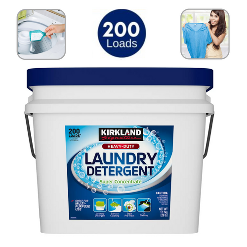 Kirkland Heavy Duty Laundry Detergent Powder Cleans Stain Top Loader Wash 12.7kg