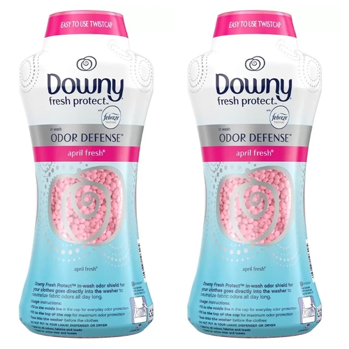 2 x Downy Fresh Protect In Wash Scent BoosterOdour Defence Laundry Beads 2x 963g
