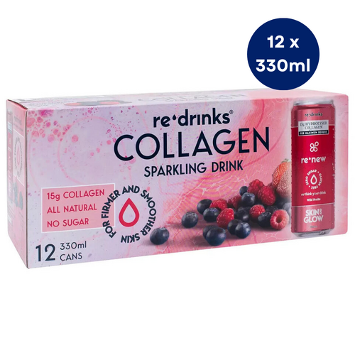Sparkling Collagen Drinks 12X Sugar Free Cans Berry Flavoit 15g Collagen Gluten Free