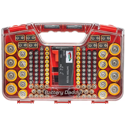 Battery Daddy Battery Organiser & Storage Case With Tester Keep 168 Batteries