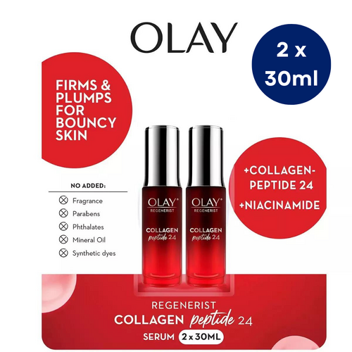 Olay Regenerist Collagen Peptide 24 Serum 2 x 30ml Face Firms Serum