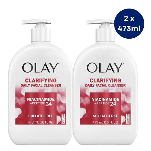 Olay Clarifying Niacinamide And Peptide 24 Facial Cleanser 2 x 473 ml