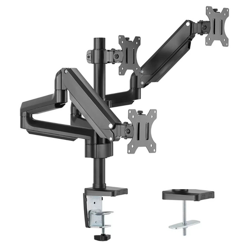 ErgoLife Triple Monitor Arm Stand Gas Spring 3 Screens 17-27 Inch 360° Swivel VESA Mount