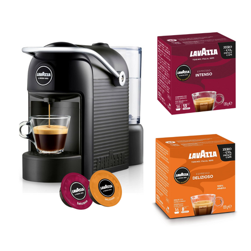 Lavazza Jolie A Modo Mio Coffee Machine & Espresso Capsule Bundle With 64Pods
