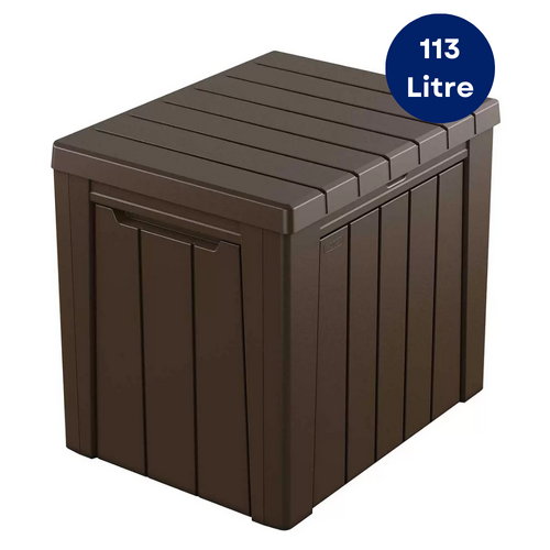 Outdoor Storage Box 113L Rust UV & Water Resistant Chest Garden Patio Bench Seat