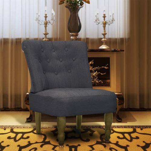 French Chair Grey Fabric