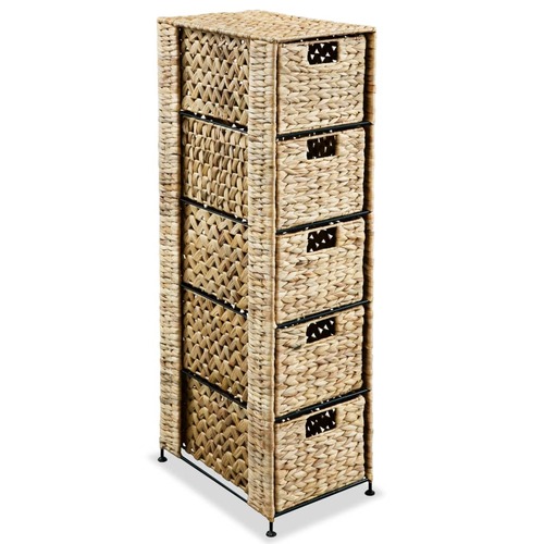 Storage Unit with 5 Baskets 25.5x37x100 cm Water Hyacinth