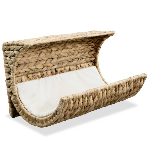 Cat Bed with Cushion Water Hyacinth 35x18x18 cm