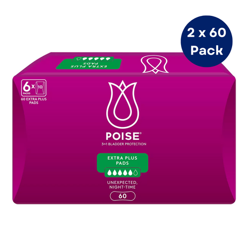 120 Poise Extra Incontinence Pads Adult Disposable Underpads Protector