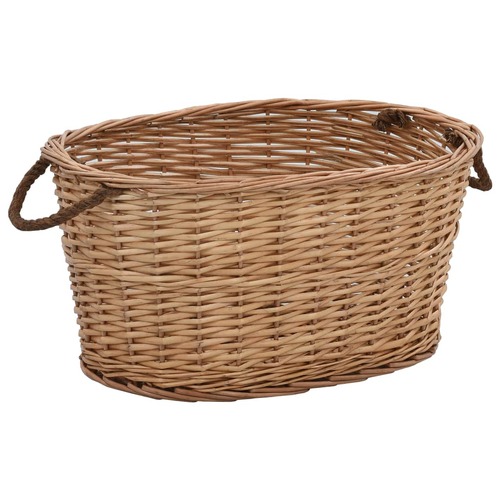 Firewood Basket with Carrying Handles 56x40x28 cm Natural Willow