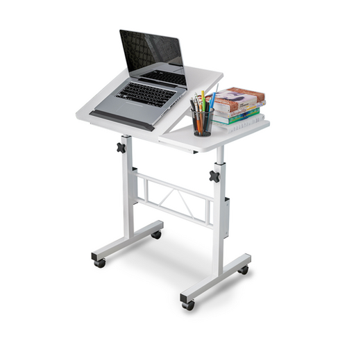 EKKIO Laptop Desk Portable Mobile Computer Table Stand Adjustable Bed Study White