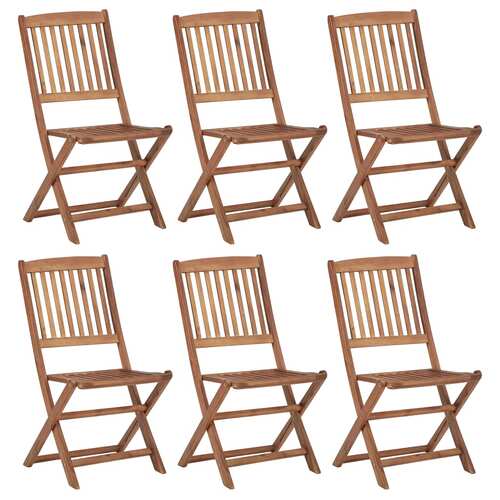 Folding Garden Chairs 6 pcs Solid Wood Acacia