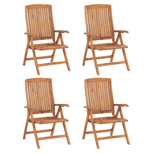 Reclining Garden Chairs 4 pcs Solid Teak Wood