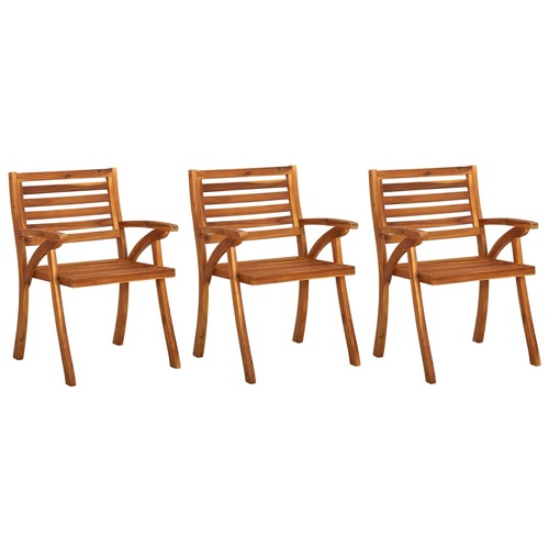 Garden Chairs 3 pcs Solid Acacia Wood