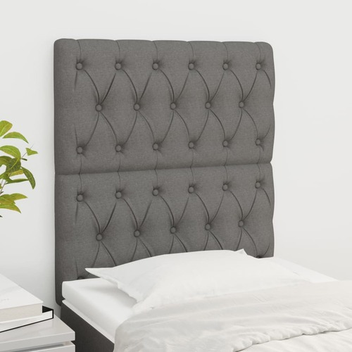 Headboards 2 pcs Dark Grey 80 cm Fabric