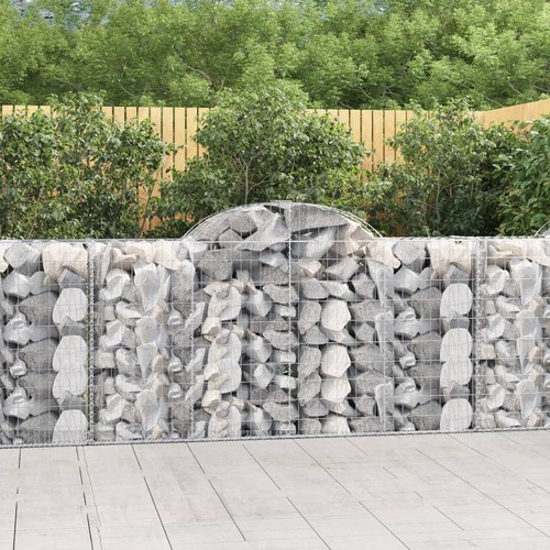 Arched Gabion Baskets 5 pcs 200x50x100/120 cm Galvanised Iron