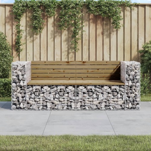 Garden Bench Gabion Design 184x71x65.5 cm Impregnated Wood Pine