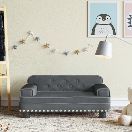 Kids Sofa Dark Grey 70x45x30 cm Velvet