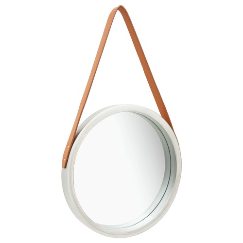 Wall Mirror with Strap 40 cm Silver