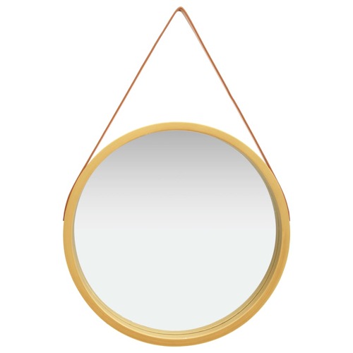 Wall Mirror with Strap 60 cm Gold