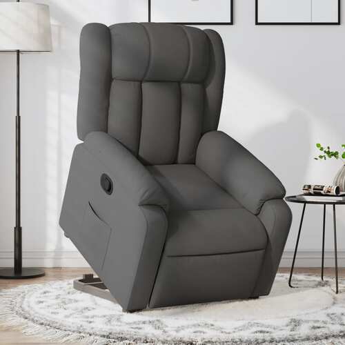 Stand up Massage Recliner Chair Dark Grey Fabric