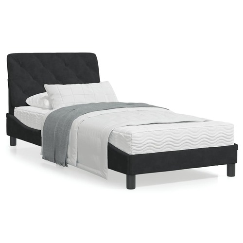 Bed Frame without Mattress Black 90x190 cm Velvet