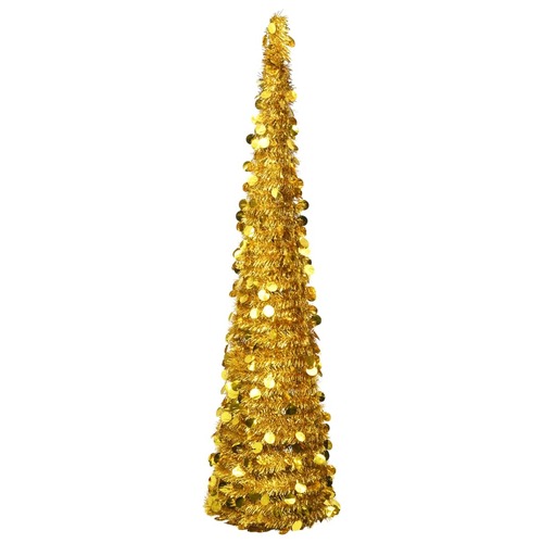 Pop-up Artificial Christmas Tree Gold 180 cm PET