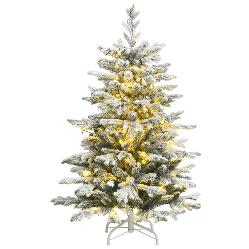 Artificial Hinged Christmas Tree 150 LEDs & Flocked Snow 120 cm