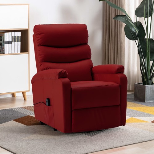 Stand up Chair Wine Red Faux Leather