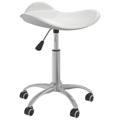 Salon Spa Stool White Faux Leather