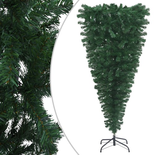 Upside-down Artificial Christmas Tree with Stand Green 180 cm