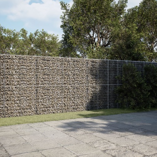 Gabion Basket with Cover 400x50x200 cm Galvanised Iron