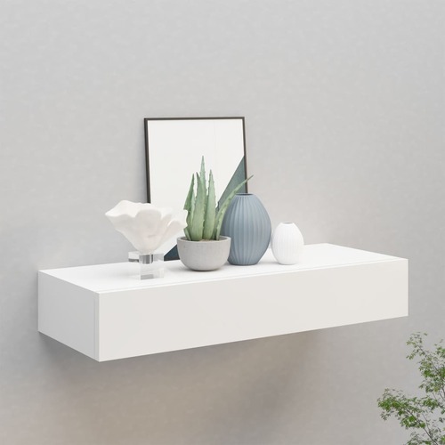 Wall-mounted Drawer Shelf White 60x23.5x10 cm MDF