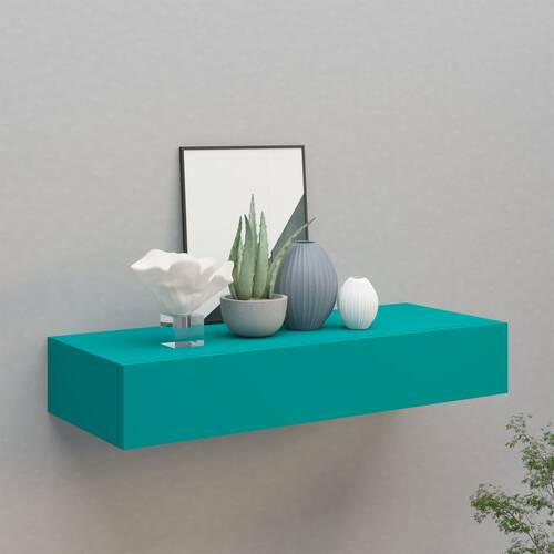 Wall-mounted Drawer Shelf Blue 60x23.5x10cm MDF