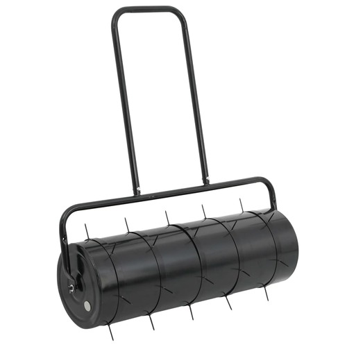 Garden Lawn Roller with Aerator Clamps Black 63 L Iron and Steel