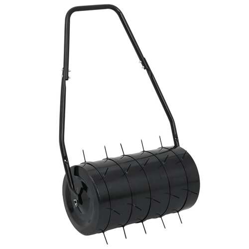 Garden Lawn Roller with Aerator Clamps Black 42 L Iron and Steel