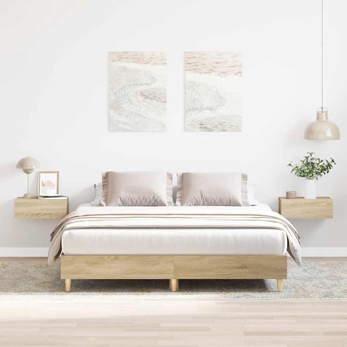 Bed Frame No Mattress Sonoma Oak 150x200 cm Engineered Wood