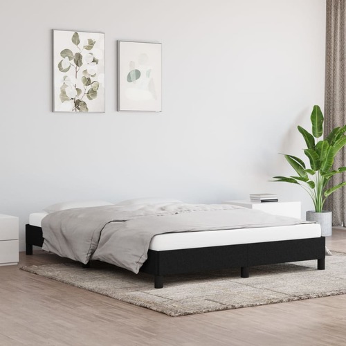 Bed Frame Black 137x187 cm Double Size Fabric