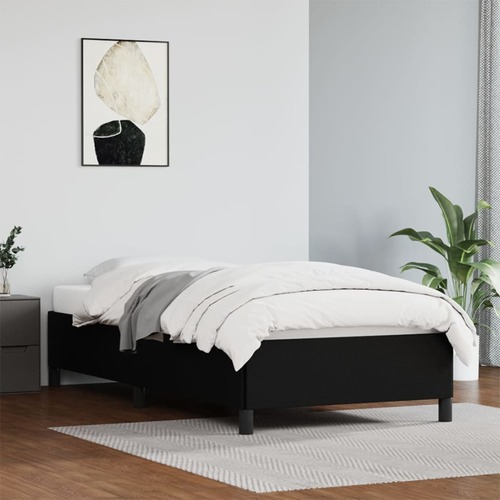 Bed Frame Black 106x203 cm King Single Size Faux Leather
