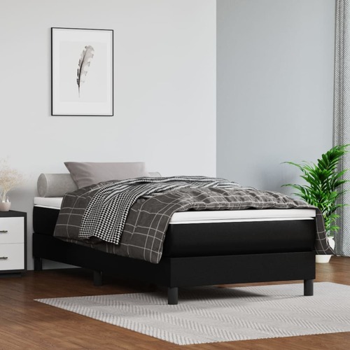 Pocket Spring Bed Mattress Black 90x190x20 cm Faux Leather