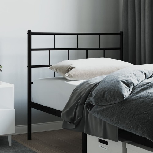 Metal Headboard Black 107 cm King Single