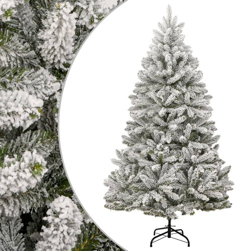 Artificial Hinged Christmas Tree with Flocked Snow 210 cm