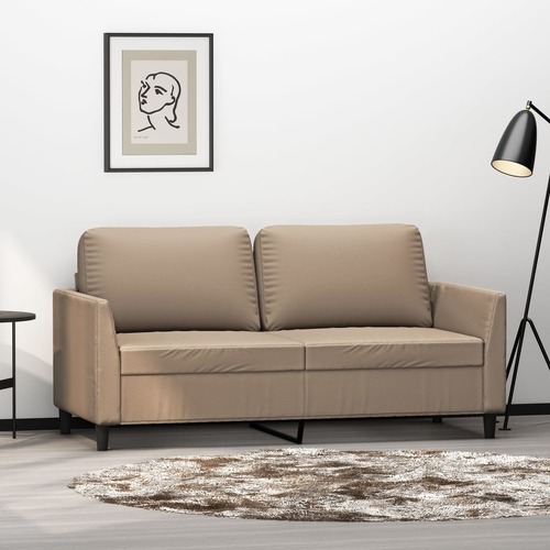 2-Seater Sofa Cappuccino 140 cm Faux Leather